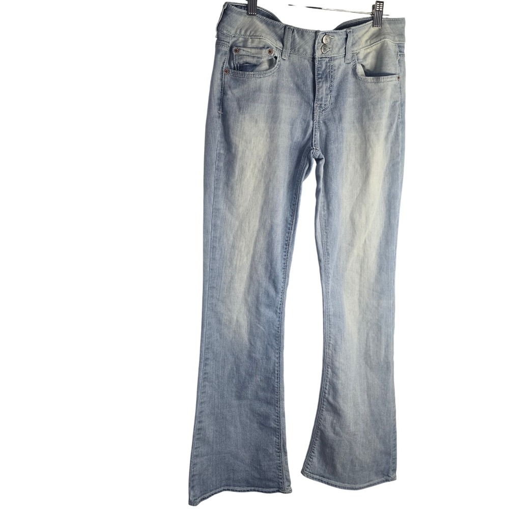 American Eagle Artist Super Stretch Jeans Women 10 Light Wash Denim Y2K Flare